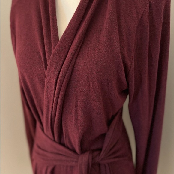 Marika tie front active cardigan size Large. maroon & dark gray - Picture 3 of 7